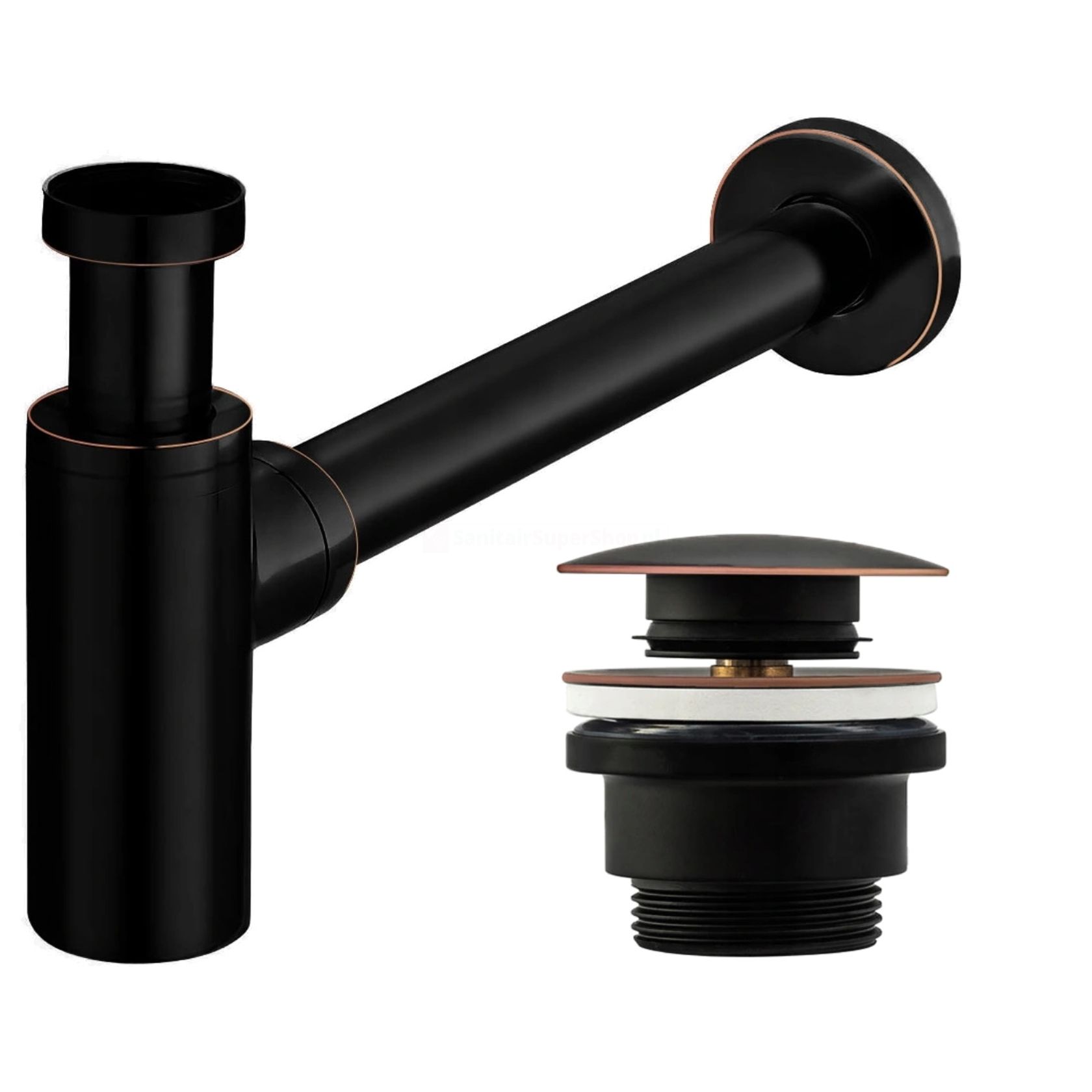 Pebish Exclusief Omhoog gaan REA wastafel sifon compact en clickwaste diameter 62 mm mat zwart voor 82 |  SanitairSuperShop