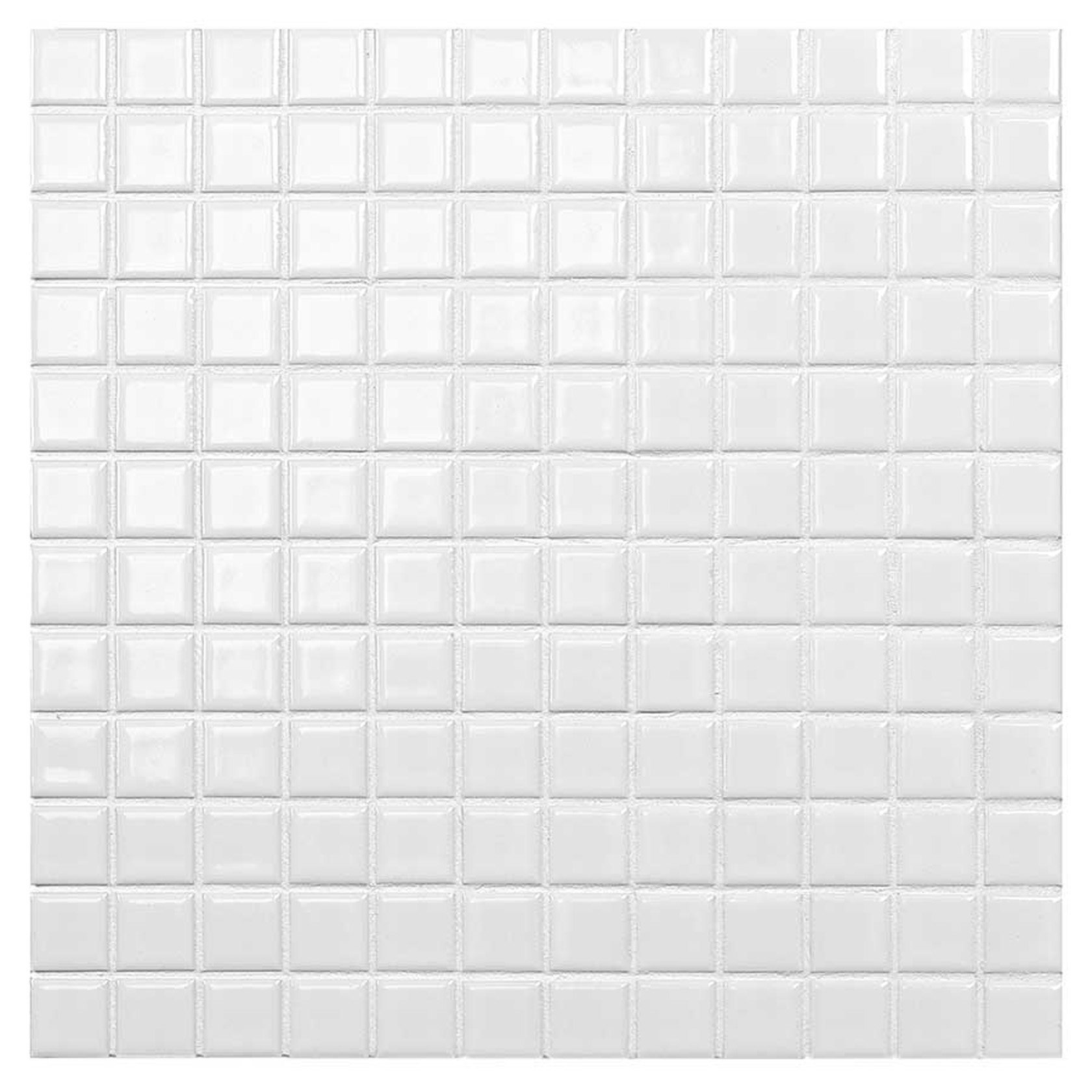 Porcelain Pure White Glossy mozaiek 23x23 mm wit glans