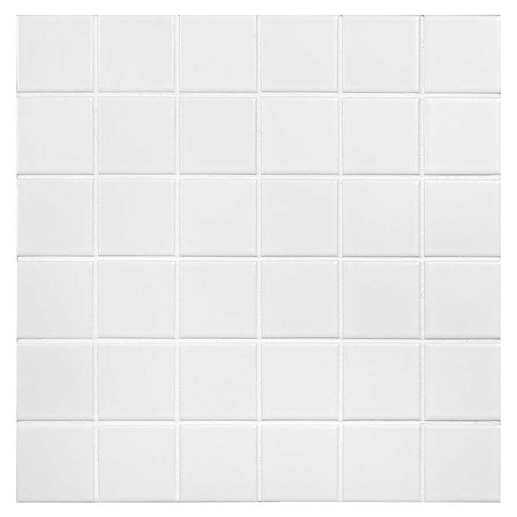 Porcelain Pure White mozaiek 48x48 mm wit mat