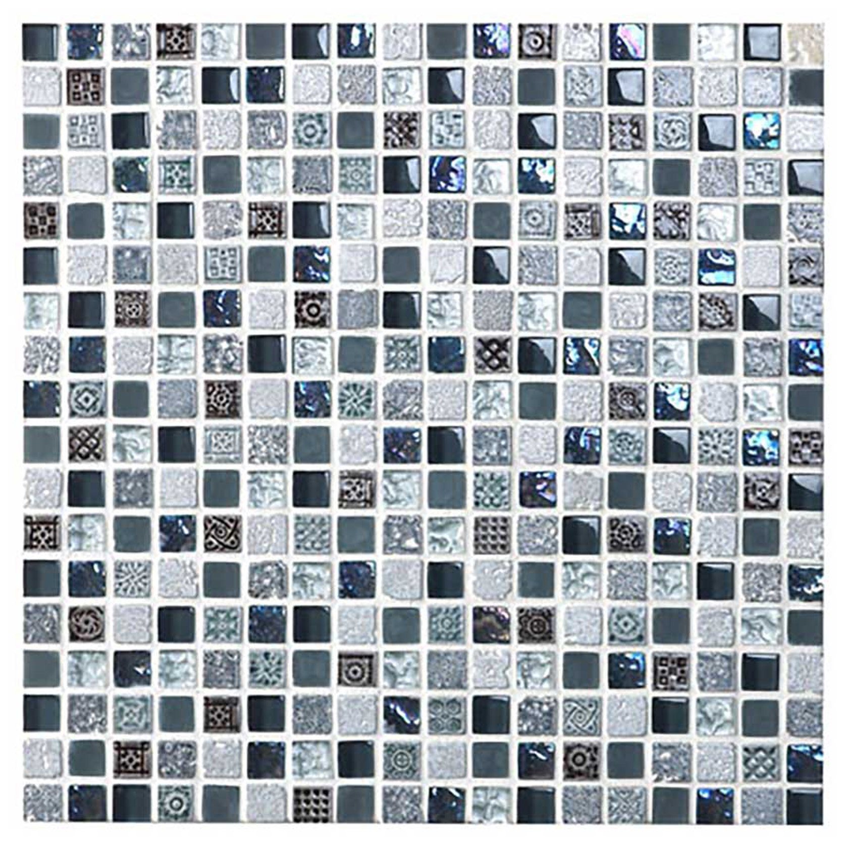 Crystal Fashion Hong Kong mozaiek 15x15 mm grijs glans